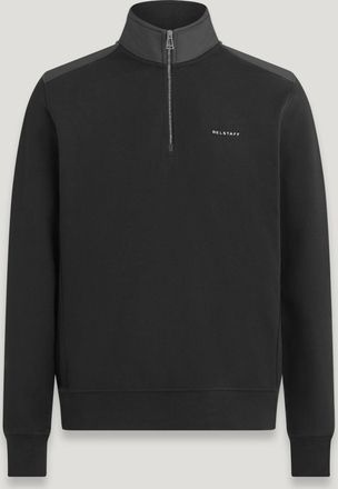 Belstaff Alloy Quarter Zip Sweatshirt Mens Cotton Fleece Black Size 2XL