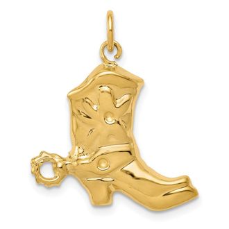 Diamond2Deal 14k Yellow Gold Boot Charm Pendant