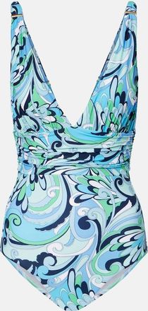 Melissa Odabash Panarea printed ruched swimsuit