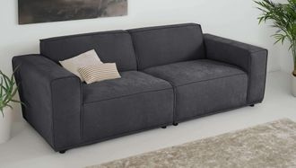 HOME AFFAIRE 3-Sitzer »Avelin, 228 cm, Chenille, Struktur-Boucle« mit Wellenunterfederung, Kedernaht, bodentief, Skandi-Design