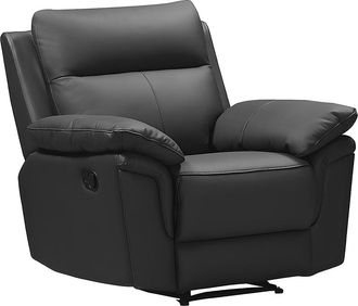 Vente-Unique Sill&oacute;n relax de piel de b&uacute;falo PAKITA - Negro