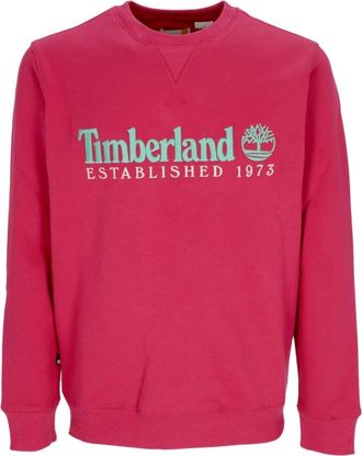 Timberland Vintage Crewneck Sweatshirt 1973 Logo - Dames - Sweatshirts - Rood - M - Katoen - Hoodies & sweatvesten