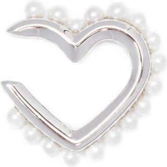 agnès b. Timeless Love ear cuff - women - Silver Plated/Metal - One Size