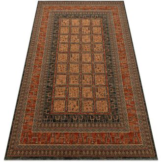 RugsX Rugsx - Alfombra De Lana Kashqai 4349 500 Oriental, Marco Burdeos Red 67x130 Cm