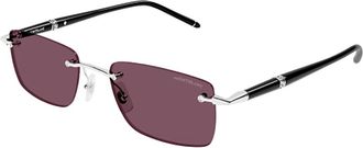 Montblanc Zwarte zonnebril Ss 25 Stijlvolle herenaccessoires - Heren - Zonnebrillen - Zwart - 54 MM - Accessoires
