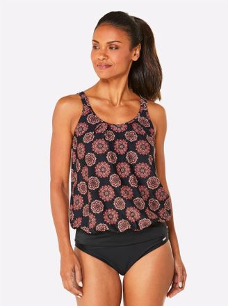 Feel Good Tankini-Top FEEL GOOD, Damen, Gr. 38, Cup C, bunt (schwarz, rot, bedruckt), Elasthan, Polyamid, Bikini-Oberteile Tankini-Top