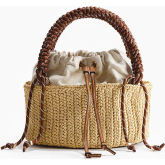 H&M Straw Tote Bag in Beige at Nordstrom