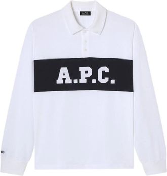 A.P.C. Polo Kraag Top - Heren - Polos - Wit - L - Nylon - Tops