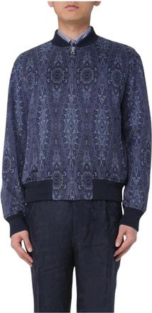 Etro Heren, Jassen, Blauw, Maat: XL Katoen