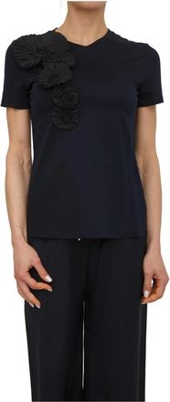 Max Mara T-Shirt 100% Katoen - Dames - T-shirts - Blauw - L - Katoen - Tops