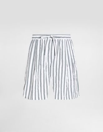 Dolce & Gabbana Crinkled Striped Poplin Jogging Boxers - Man Pants And Shorts Multicolor 44