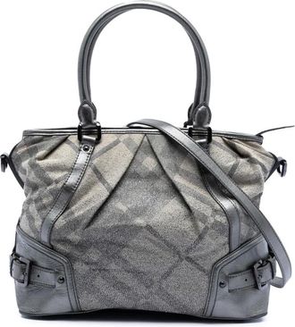 Burberry Pre-owned Handbags, female, Gray, Size: ONE SIZE Pre-owned Fashionable Top Handle Bag