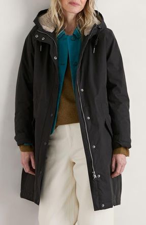 Seasalt Cornwall Plant Hunter Waterproof Hooded Coat in Onyx at Nordstrom, Size 10 Us