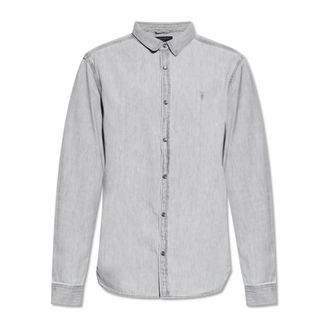 AllSaints Denim shirt Gleason - Heren - Spijkeroverhemden - Grijs - S - Denim - Overhemden