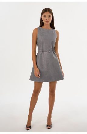 LaMarque Hilma | Leather Shift Dress in Grey Weave at Nordstrom, Size Xx-Small