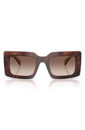 Prada 52mm Rectangular Sunglasses in Caramel Tortoise /Brown at Nordstrom