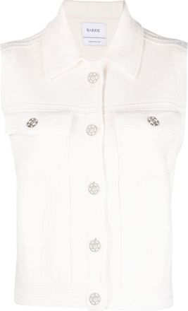 Barrie knitted sleeveless jacket - women - Cashmere/Cotton - L - Neutrals