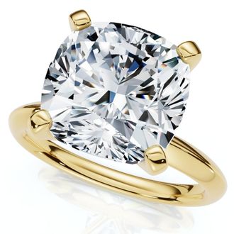 Pompeii3 Certified 5Ct Cushion Diamond Square Engagement Ring Lab Grown Solitaire