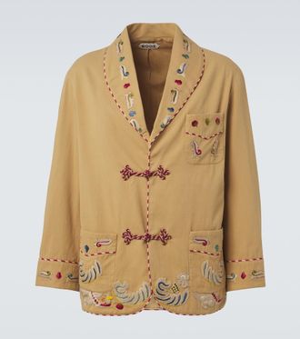 Bode Feather Runner embroidered cotton jacket