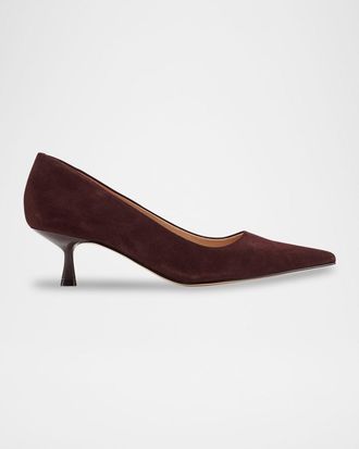 Marc Fisher Calynna Suede Kitten-Heel Pumps