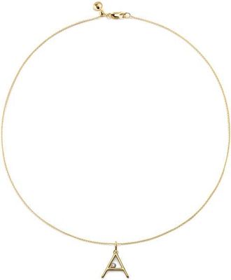 Monica Vinader Diamond Initial Pendant Necklace in 18K Gold Vermeil A at Nordstrom