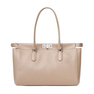Fendi Peekaboo Tote Small - Dames - Tassen - Beige - Maat: ONE Size Leer