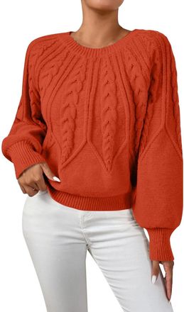 Generic Ladies Jumpers Long Sleeve Soft Cosy Knitted Pullover Winter Casual Out Going Tops(RD2, M)