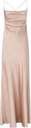 Pinko Pinko vuurtoren satijnen jurk ss 26 - Dames - Avondkleed - Roze - S - Satijn - Kleedjes