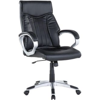 Beliani Beliani - Computer Task Office Executive Chair Mid-Back Black pu Leather Triumph