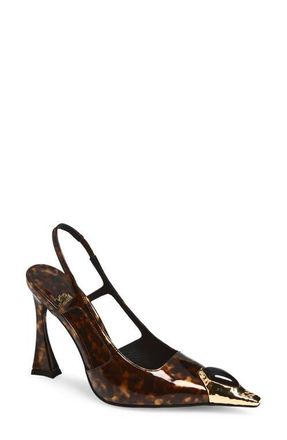 Jeffrey Campbell Sorcerer Pointed Toe Slingback Pump in Tortoise Combo at Nordstrom, Size 5.5