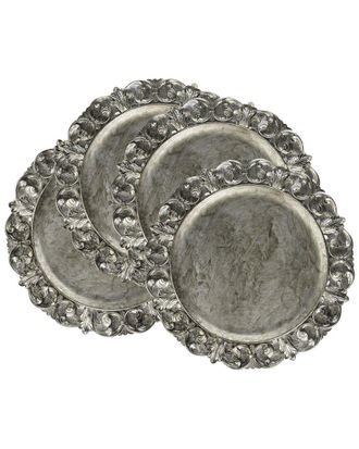 American Atelier Set Of 4 Embossed Charger Plates