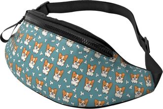 Generic Puppy Cute Dog Print Waist Bag Bum Bag Lightweight Fanny Pack For Sport Camping Ladies 14X35Cm