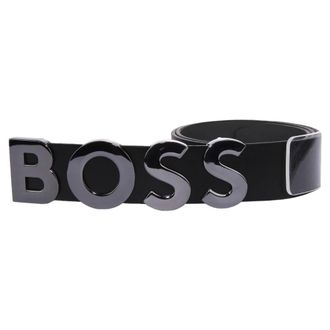 HUGO BOSS Black Leather Belt - male - Boss - Belts - Black - 80 CM - Accessories