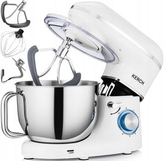 OEM Batidora Planetaria Kerch Mychef Blanca De 6,2 L Y 3000 W Con Bol