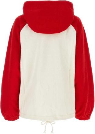Gucci Womens Two-Tone Cotton Oversize Sweatshirt Red Sweater