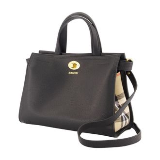 Burberry Womens Ll Mini Cotswolds Shopper Bag - Burberry Leather Black Calfskin Totes-Shopping-Bags