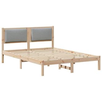 vidaXL Bed Frame Light Grey 150 x 200 cm Solid Pine Wood vidaXL