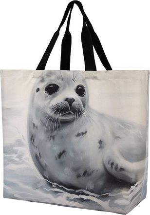 Generic Harp Sea Dog Painting Tote Bag Portable Carry Bag Large Capacity Handbags For Work Casual College