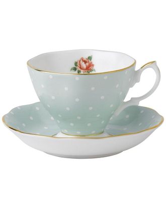 Royal Albert Polka Rose Teacup & Saucer Set With $7 Credit
