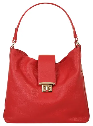 Samantha Look Shopper SAMANTHA LOOK, Damen, Gr. B/H/T: 37cm x 31cm x 16cm onesize, rot, Leder, unifarben, Taschen Shopper, echt Leder, Made in Italy