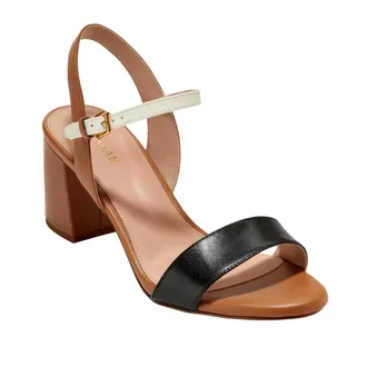 Cole Haan Josie Block Heel Sandal (65 mm) Pecan / Ivory / Black W27114 Womens
