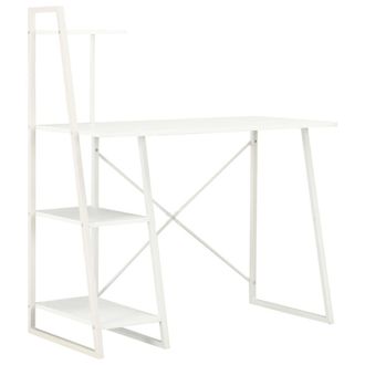 Berkfield Home Desk with Shelving Unit White 102x50x117 cm | Size: 102 x 50 x 117 cm