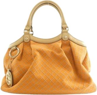 Gucci Pre-owned Handbags, female, Orange, Size: ONE SIZE Pre-owned Vintage Canvas Handbag