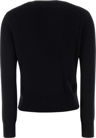 Ami Womens Black Wool Sweater Blackred Merino