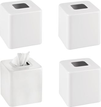 mDesign Metal Square Modern Tissue Box Cover Holder for Bathroom, 4 Pack in White at Nordstrom