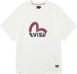 Evisu logo graphic T-shirt - men - Cotton - S - White