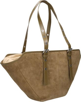 N&uacute;noo Tassen, Dames, Bruin, ONE Size, Su&egrave;de, Small Nora Suede Schoudertas