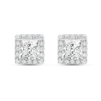 Diana M. Jewels 14KT WHITE GOLD LAB GROWN FASHION EARRINGS WEIGHING 3.00 CTS TW