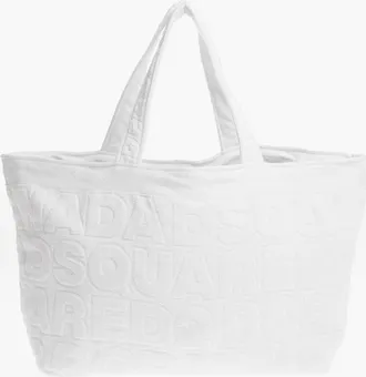 Dsquared2 Maxi Cotton Terry Tote Bag With All-Over Logo Dsquared2