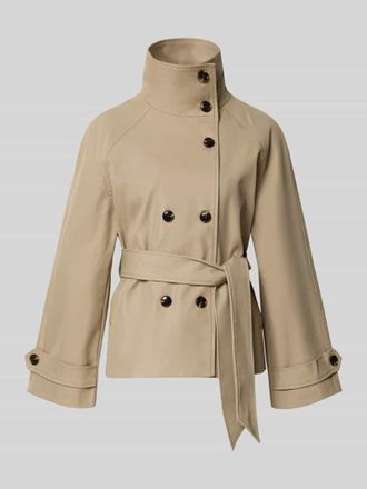Neo Noir Neo Noir Trench Jacke mit Bindeg&uuml;rtel Modell Munet in Beige, Gr&ouml;&szlig;e 36
